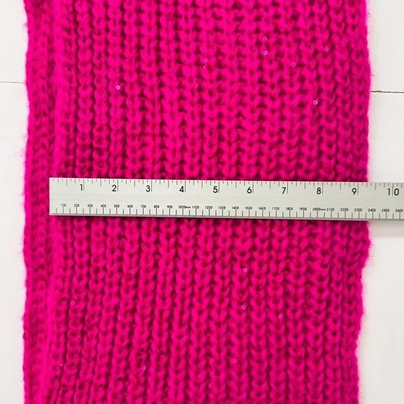 NWT Gap Scarf Shine Fushia Pink Soft Rib Knit Sequin OS - Picture 10 of 12